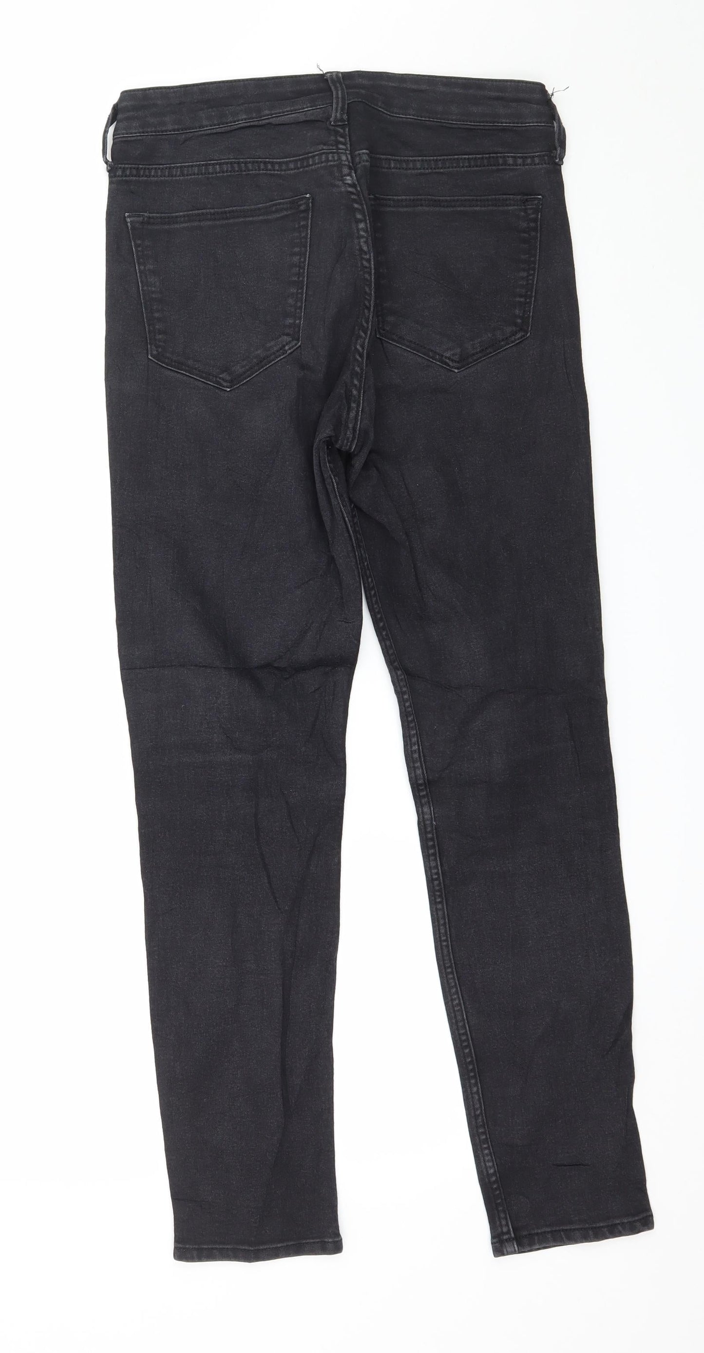 Womens UK Size 27 in H&M Regular Fit Skinny Black Jeans