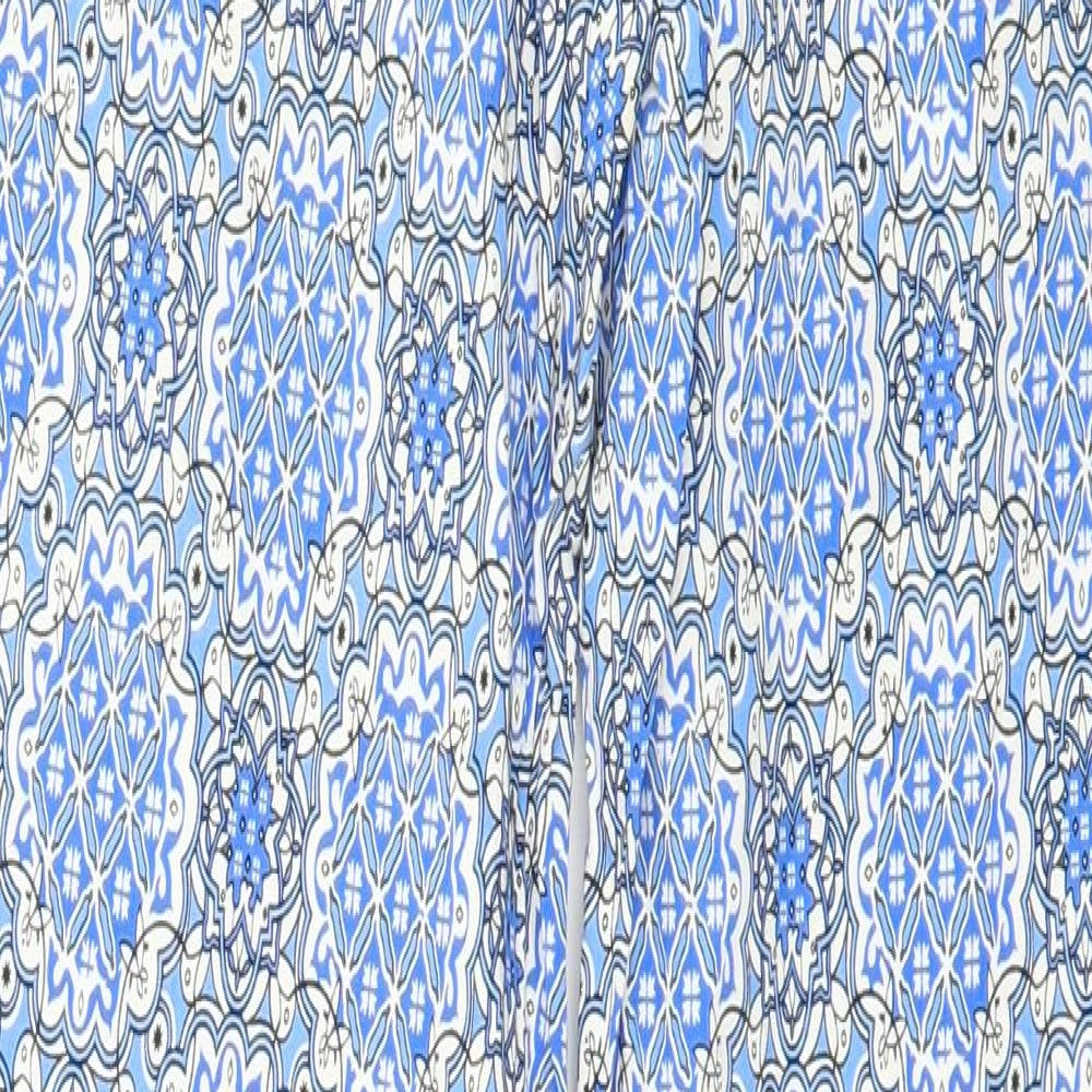 Select Womens Blue Geometric  Trousers  Size 8 L30 in