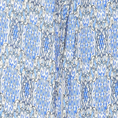 Select Womens Blue Geometric  Trousers  Size 8 L30 in