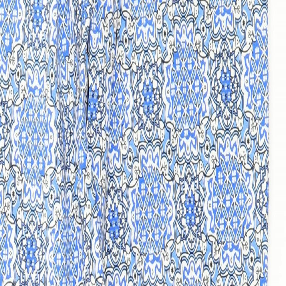Select Womens Blue Geometric  Trousers  Size 8 L30 in