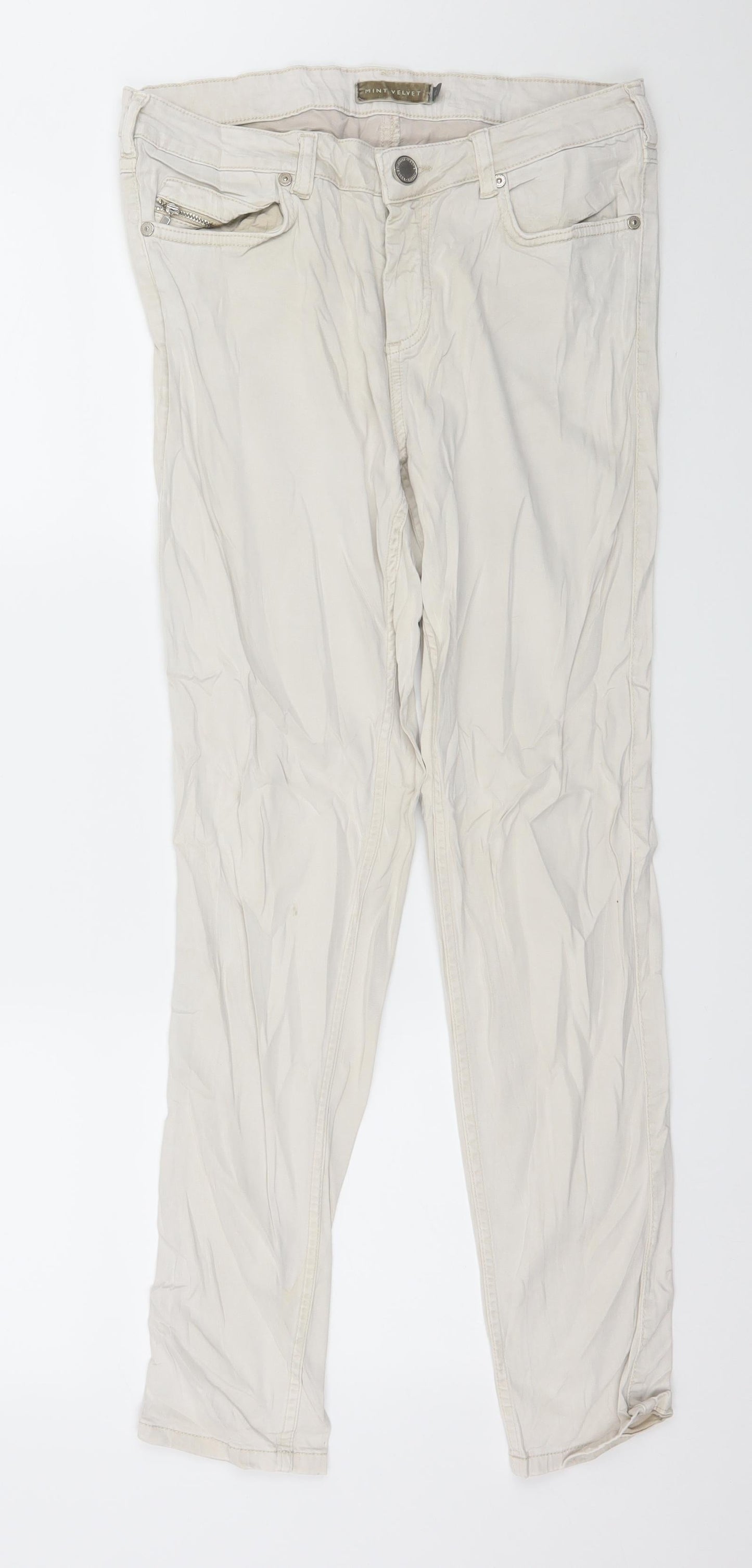 Mint Velvet Womens Grey   Skinny Jeans Size 12 L29 in