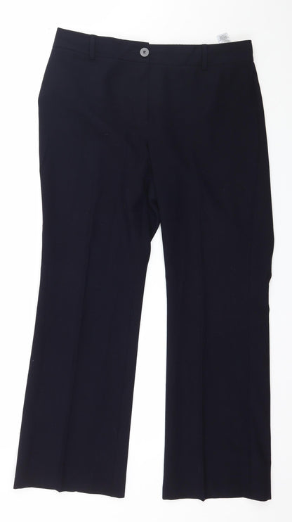 Womens UK Size 14 Marks and Spencer Regular Fit  Blue Trousers
