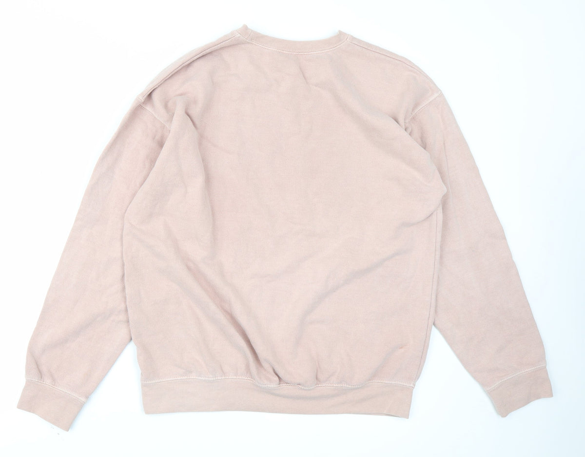 Back view of AsYou women’s pink pullover sweatshirt, size S