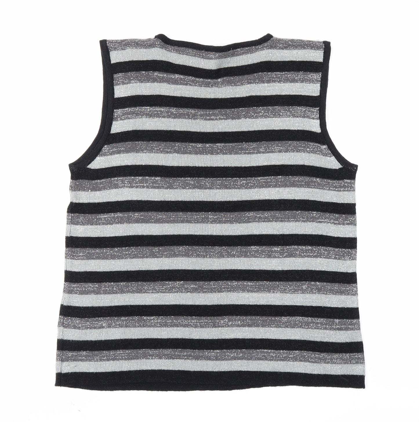 Preworn Womens Grey Striped  Vest Jumper Size S