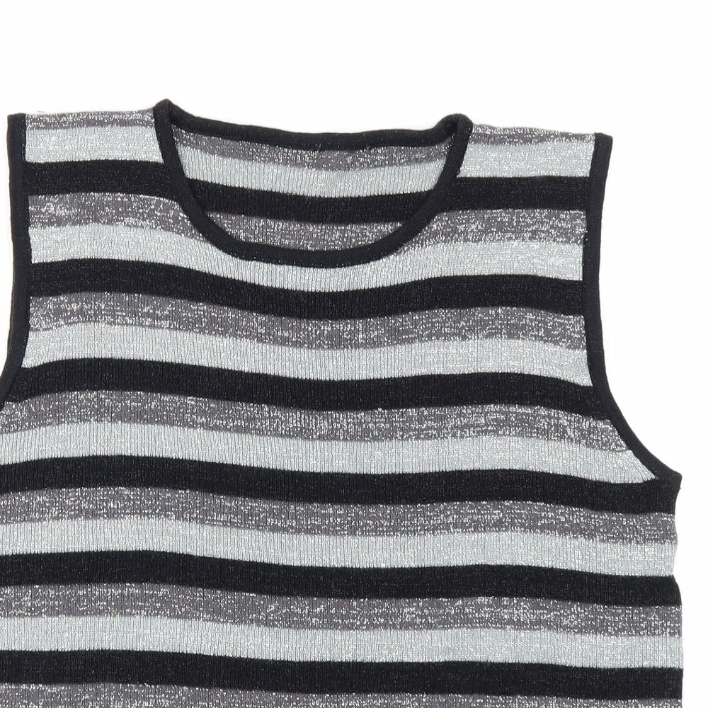 Preworn Womens Grey Striped  Vest Jumper Size S