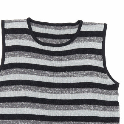Preworn Womens Grey Striped  Vest Jumper Size S
