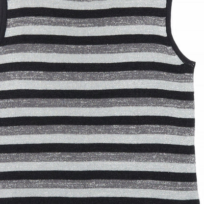 Preworn Womens Grey Striped  Vest Jumper Size S