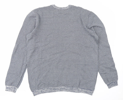 Lakeland Mens Blue Striped  Pullover Jumper Size L