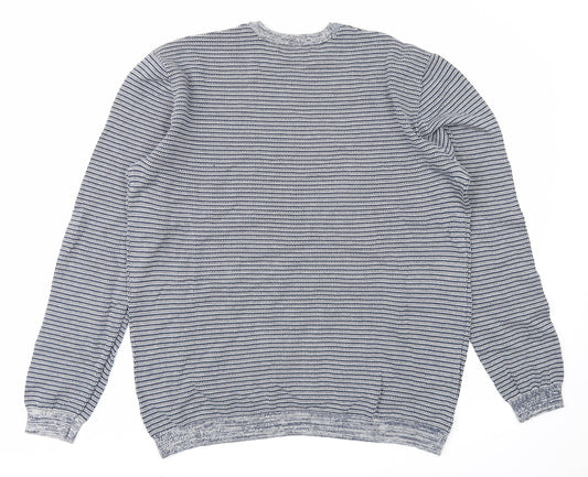 Lakeland Mens Blue Striped  Pullover Jumper Size L
