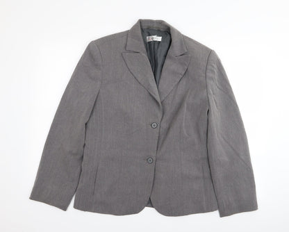Womens UK Size 14 Gelco Regular Grey Blazer
