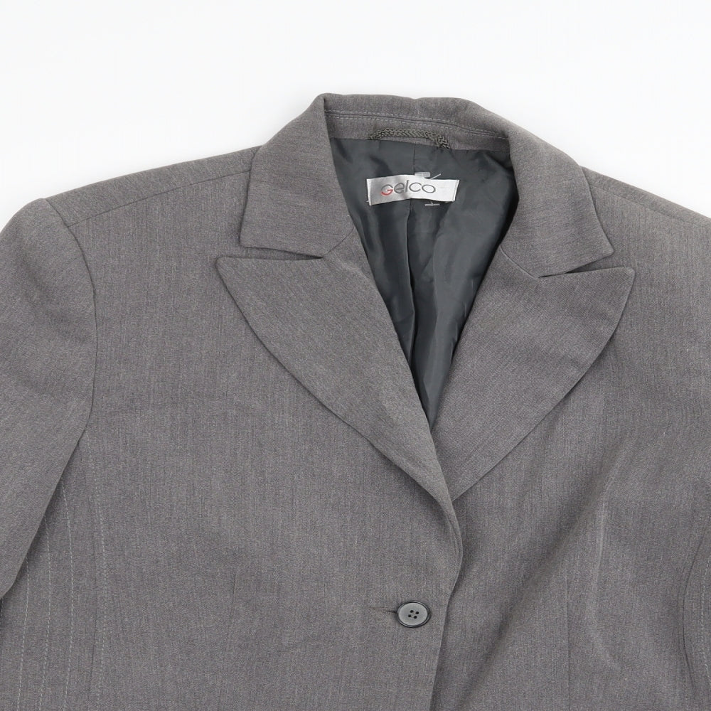 Womens UK Size 14 Gelco Regular Grey Blazer