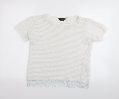 Dorothy Perkins Womens White   Pullover Jumper Size 10