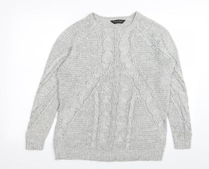 Dorothy Perkins Womens Grey   Pullover Jumper Size 12  - sequin