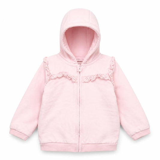 Asda George Girls Pink   Full Zip Jumper Size 9-12 Months