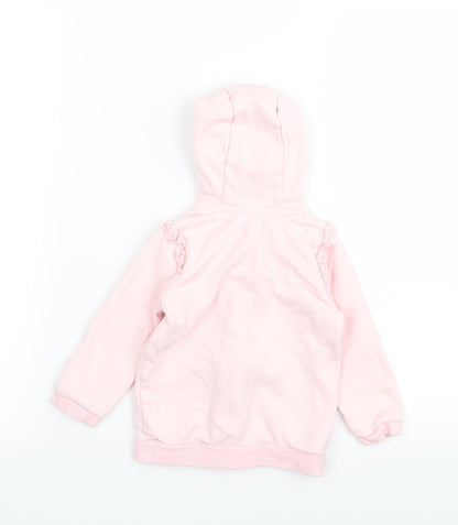 Asda George Girls Pink   Full Zip Jumper Size 9-12 Months