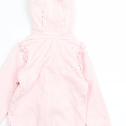 Asda George Girls Pink   Full Zip Jumper Size 9-12 Months