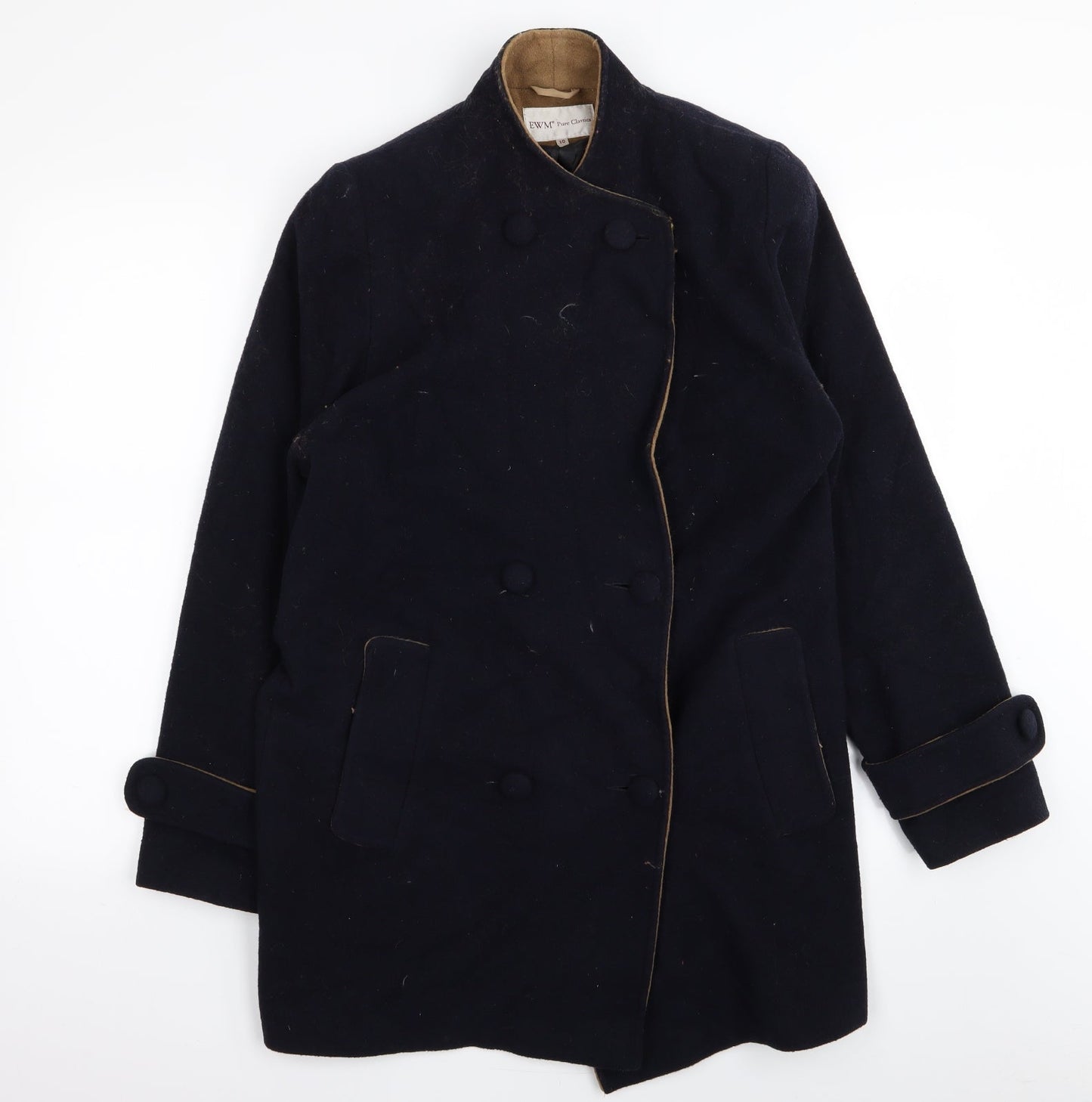 Womens UK Size 10 EWM Blue Overcoat