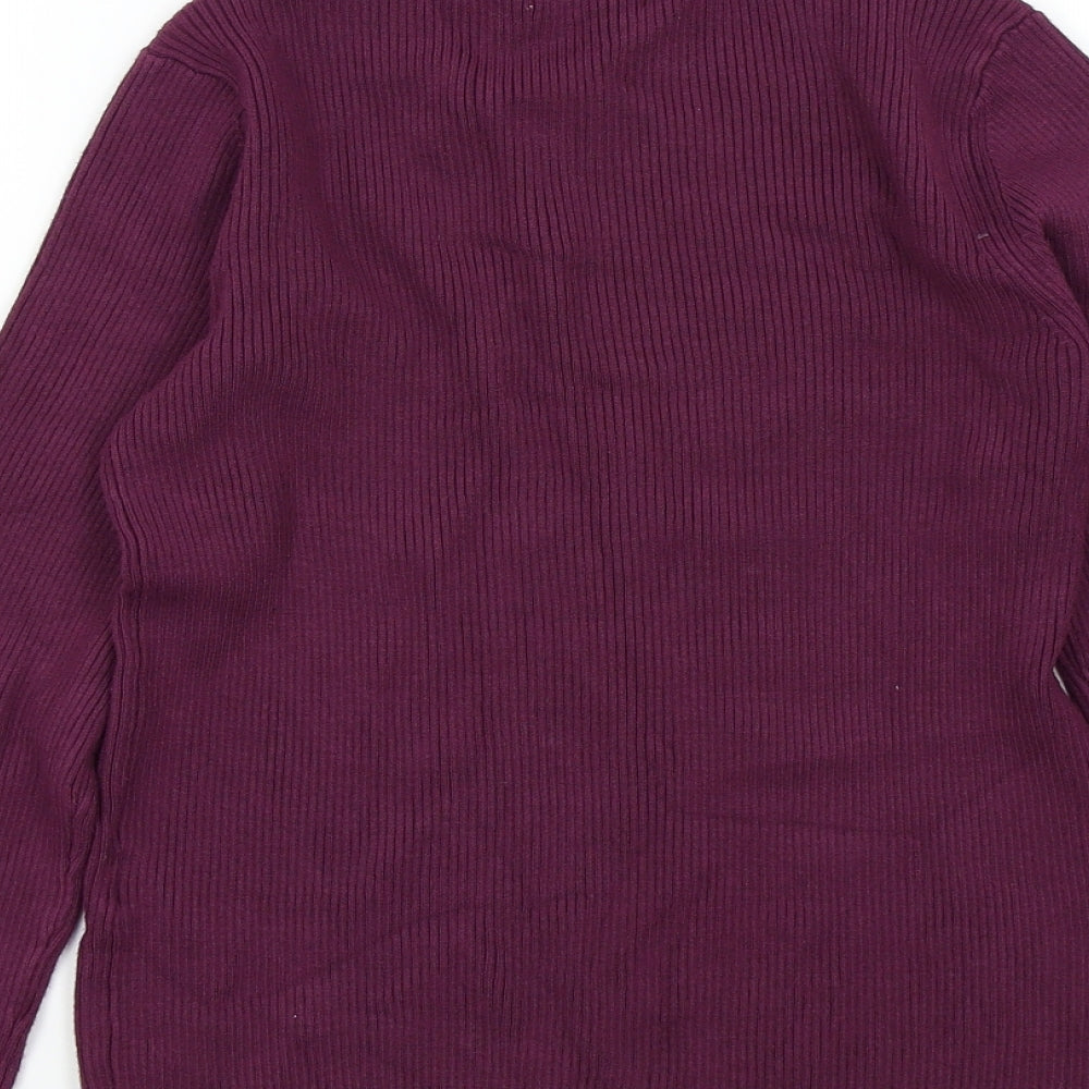 Brand and care label for Red Herring women’s purple jumper, size UK 14