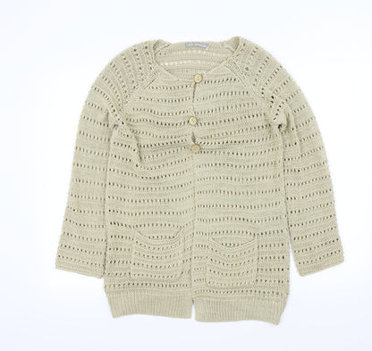 M&S Womens Beige   Cardigan Jumper Size M