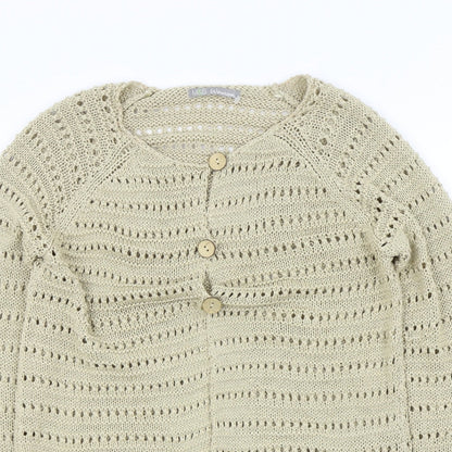 M&S Womens Beige   Cardigan Jumper Size M