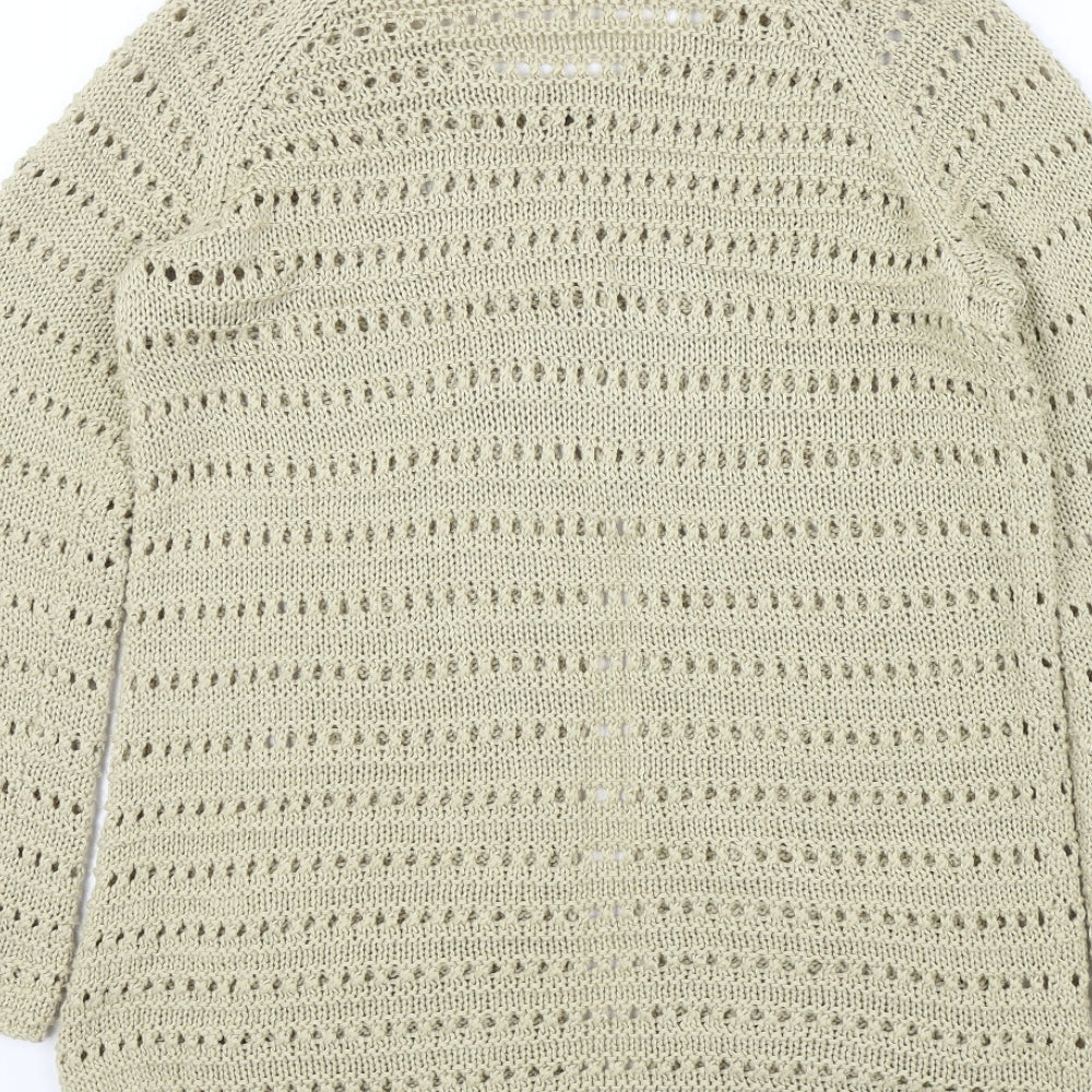 M&S Womens Beige   Cardigan Jumper Size M