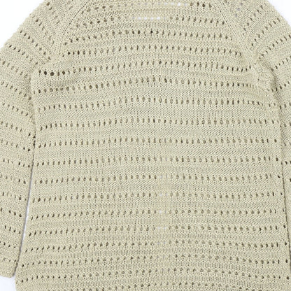 M&S Womens Beige   Cardigan Jumper Size M