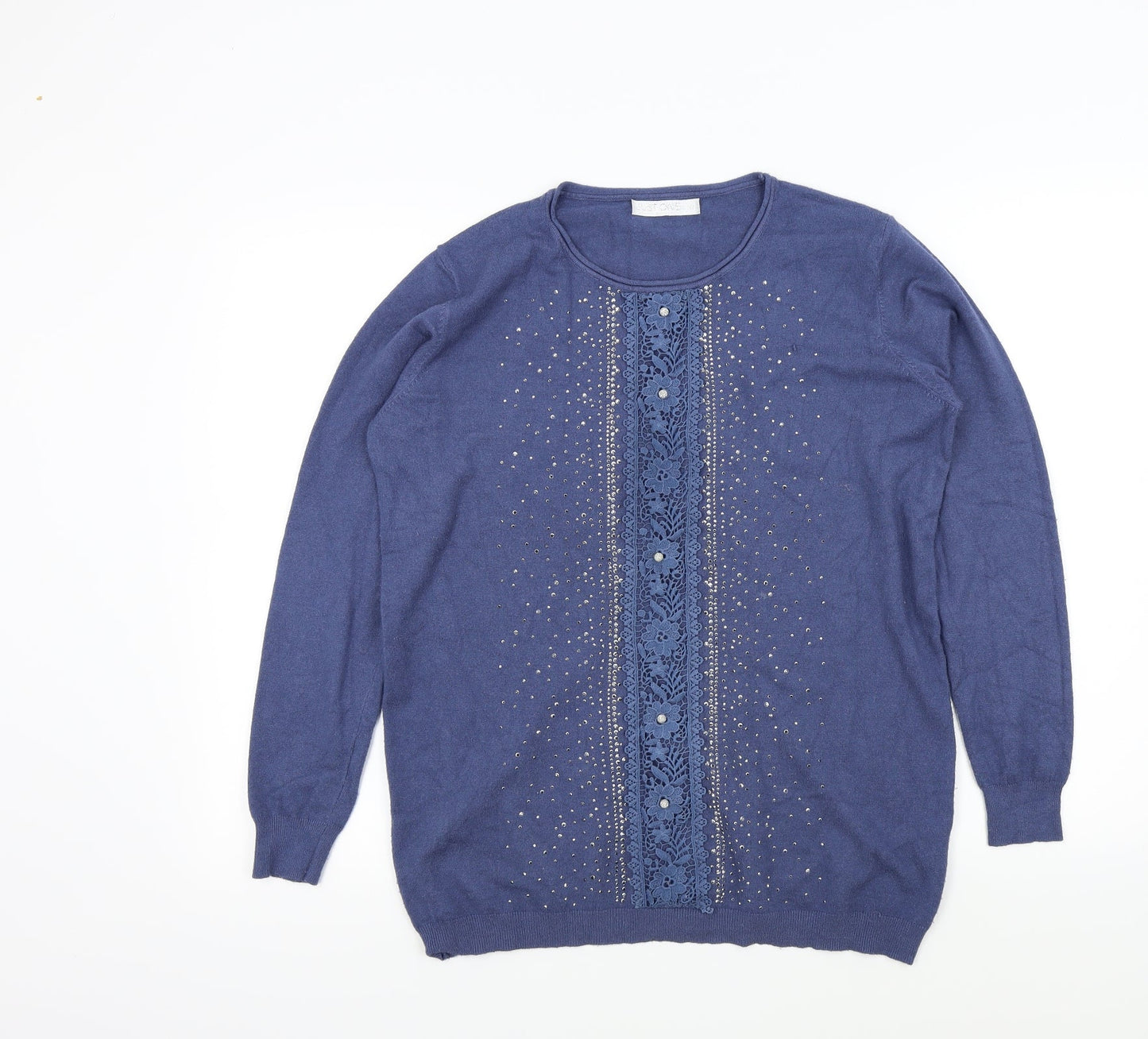 just one Womens Blue   Pullover Jumper Size XL  - sparkle detail