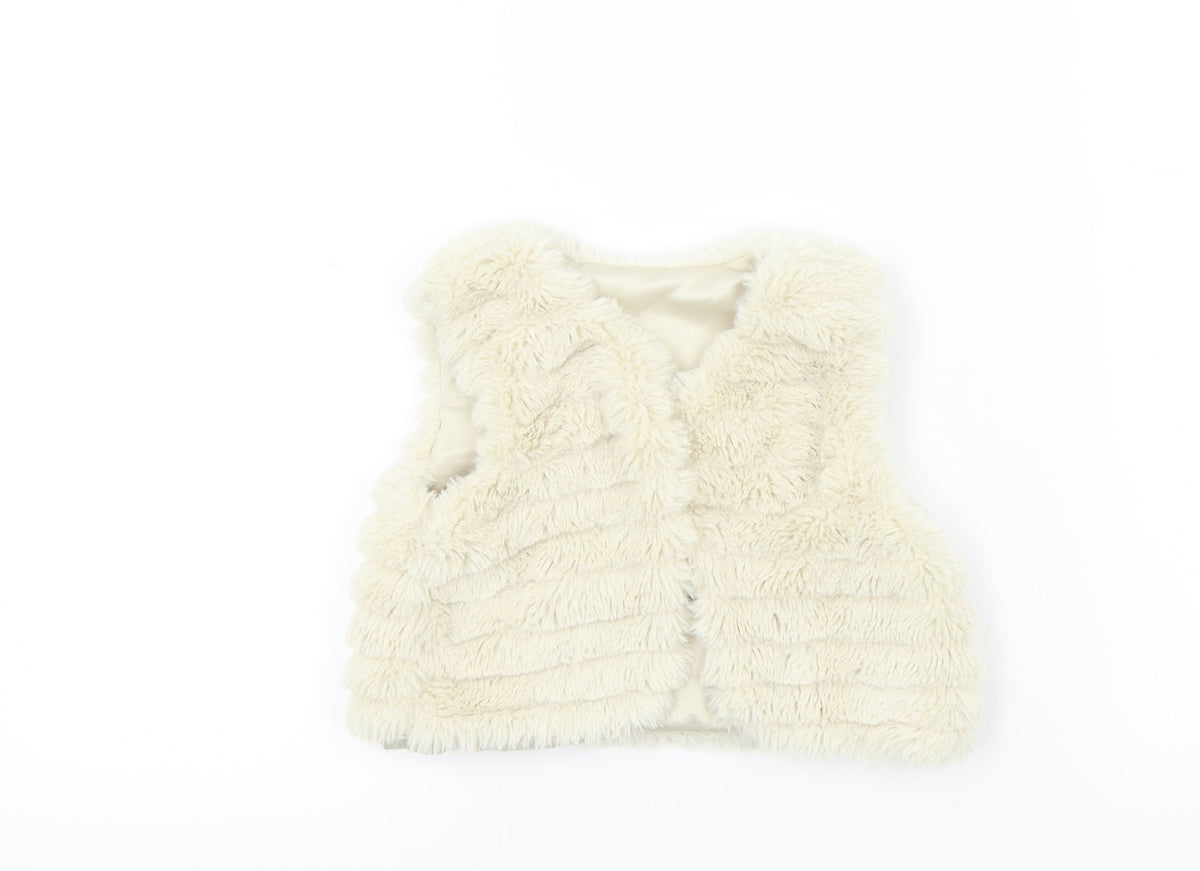 Additional front view of George Baby Beige Colourblock Basic Jacket Waistcoat, size 18-24, Months