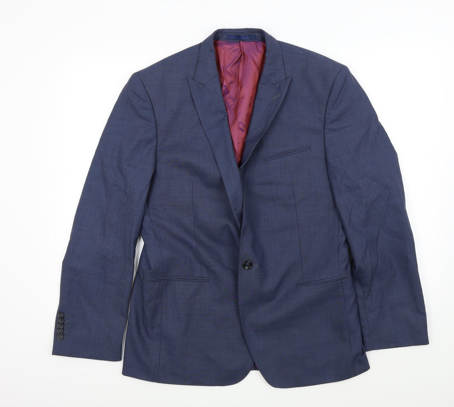 Ceader wood state Mens Blue Houndstooth  Jacket Suit Jacket Size 42