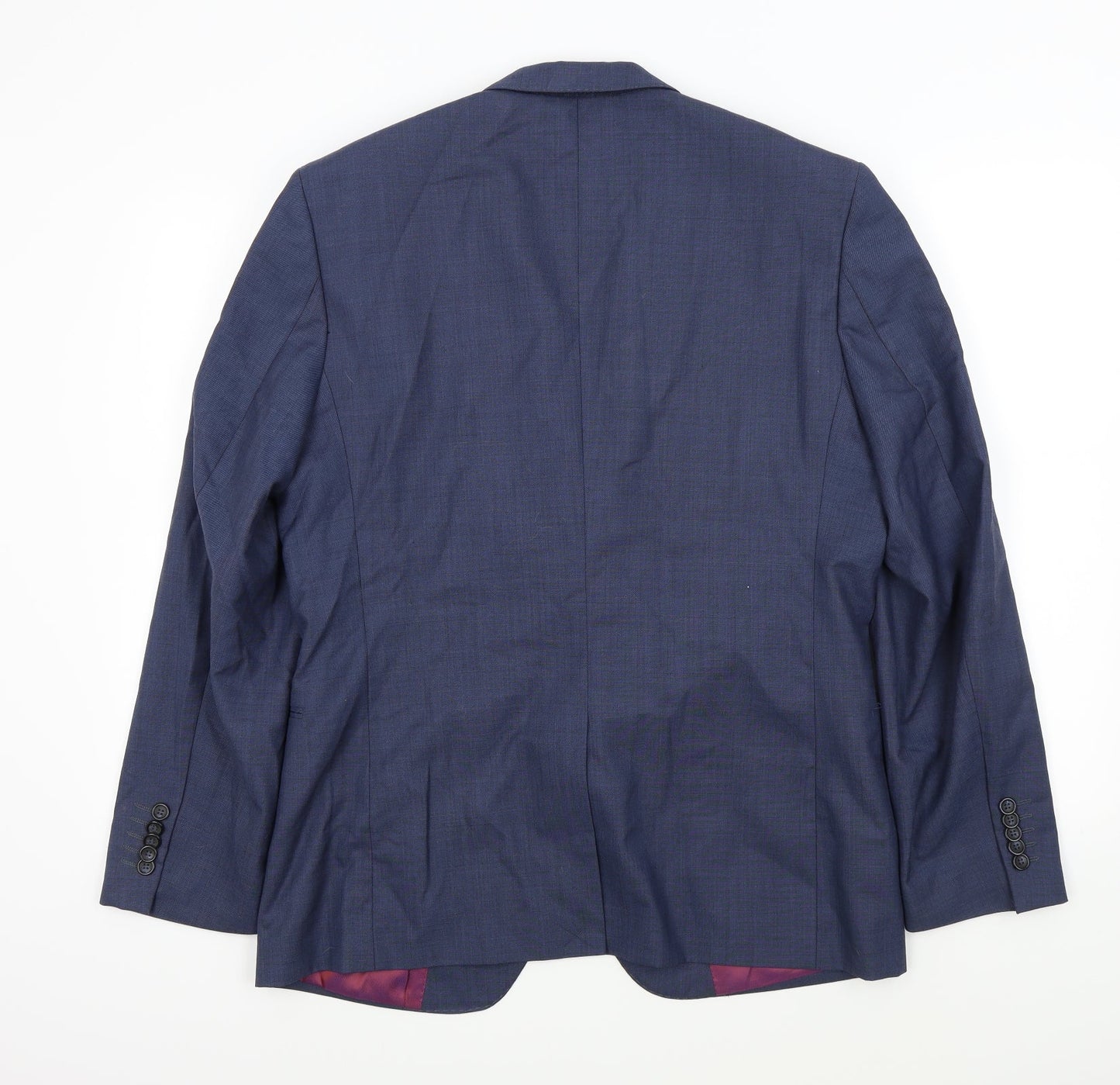 Ceader wood state Mens Blue Houndstooth  Jacket Suit Jacket Size 42