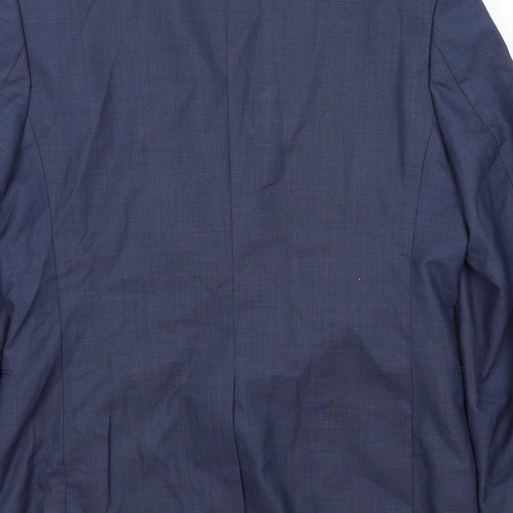 Ceader wood state Mens Blue Houndstooth  Jacket Suit Jacket Size 42