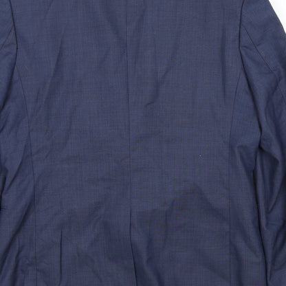 Ceader wood state Mens Blue Houndstooth  Jacket Suit Jacket Size 42