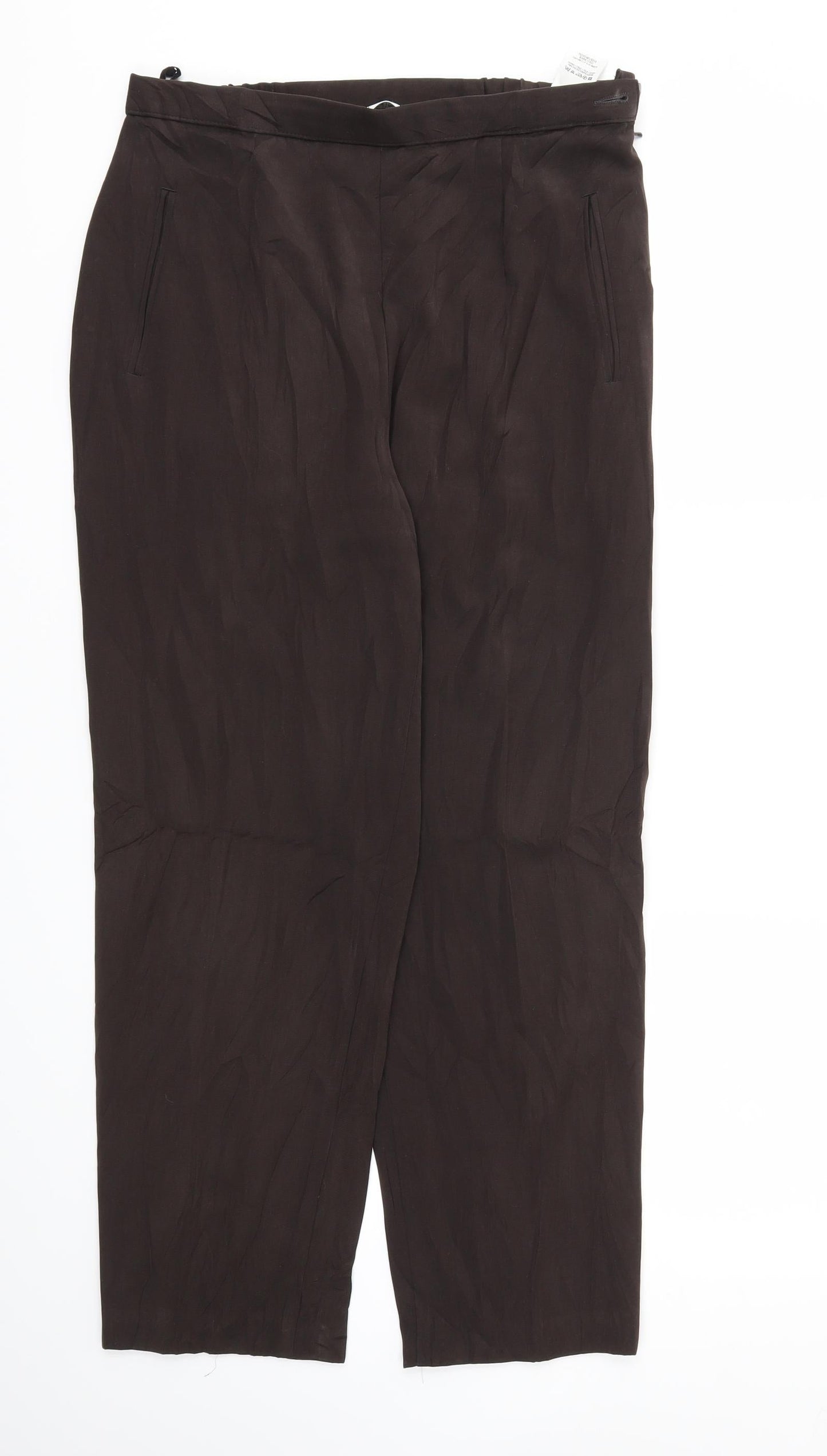 M&S Womens Brown   Trousers  Size 14 L27 in