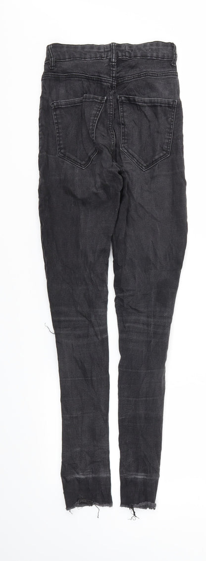 Zara Womens Black Houndstooth  Skinny Jeans Size 32 L28 in