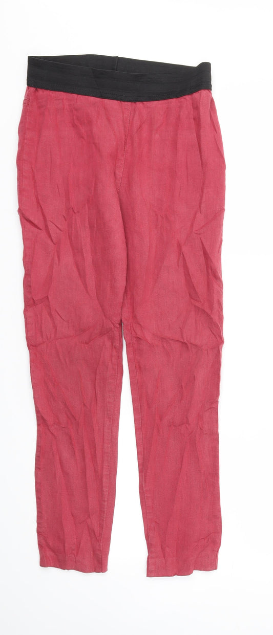 M&S Womens Red   Capri Trousers Size 8 L27 in - Stretch waistband