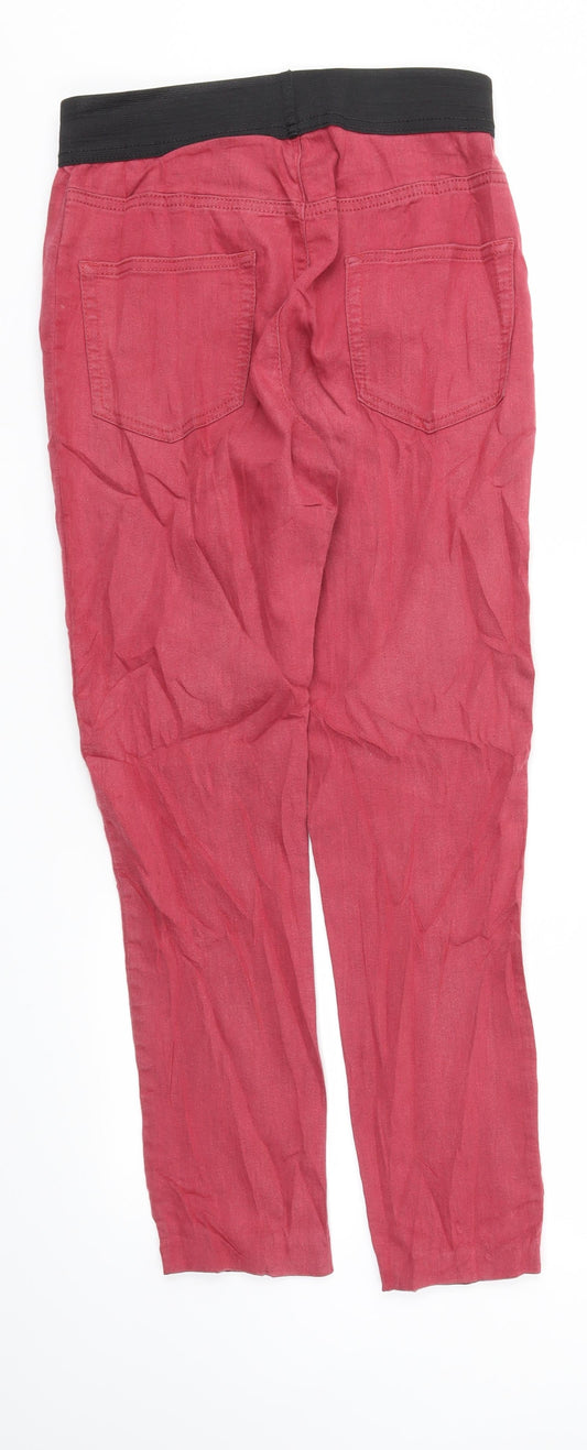 M&S Womens Red   Capri Trousers Size 8 L27 in - Stretch waistband