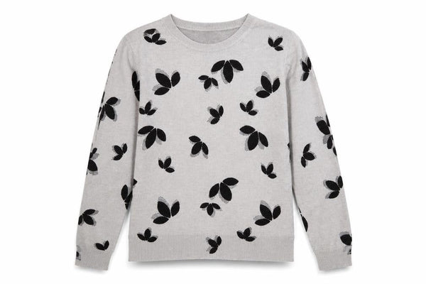 Marks & Spencer Womens Grey Floral  Pullover Jumper Size 12
