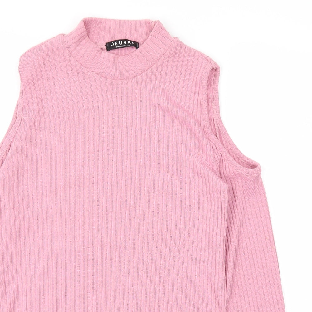 Jeuvre Womens Pink   Basic T-Shirt Size 14