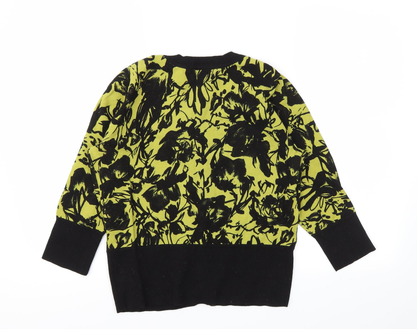 Kenar Womens Black Floral  Cardigan Jumper Size L