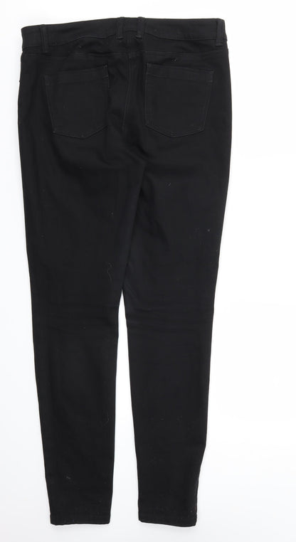 Womens UK Size 34 Preworn Relaxed Fit Skinny Black Jeans