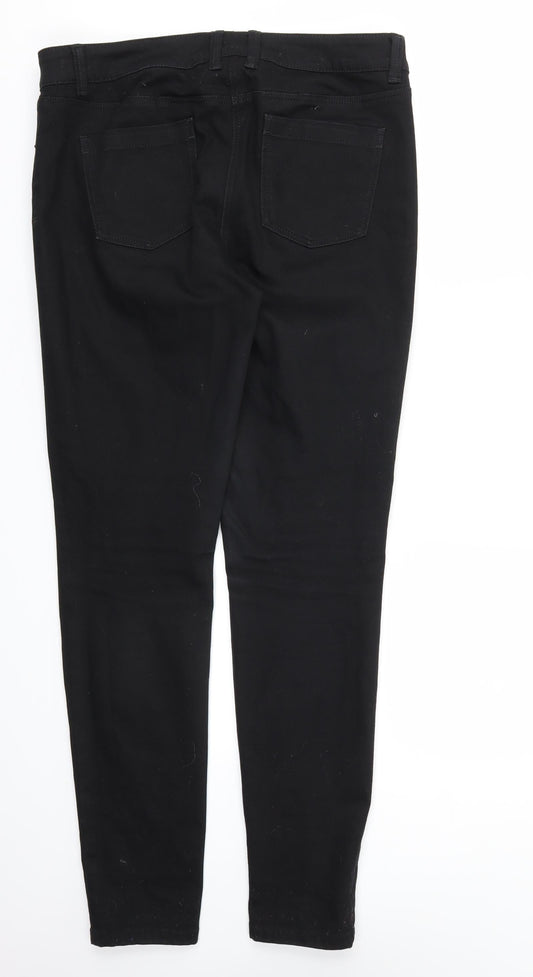 Womens UK Size 34 Preworn Relaxed Fit Skinny Black Jeans