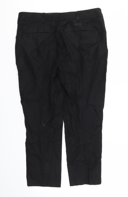 Womens UK Size 12 ASOS Regular Fit Capri Black Trousers