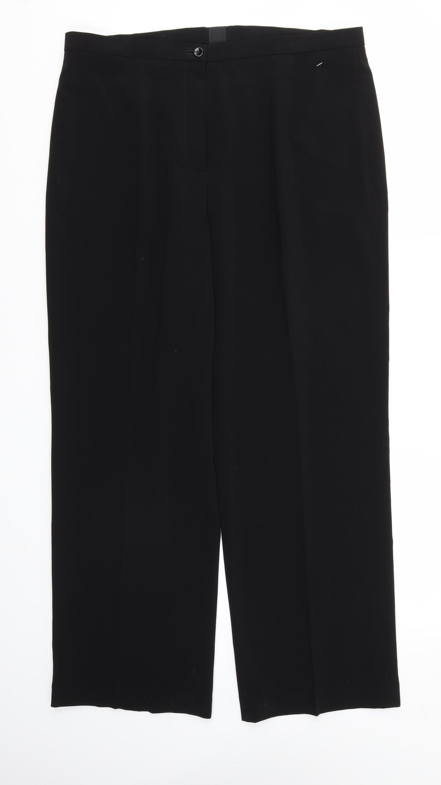 Womens UK Size 16 Preworn Regular Fit  Black Trousers