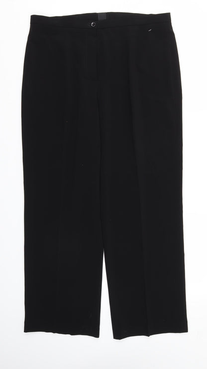 Womens UK Size 16 Preworn Regular Fit  Black Trousers