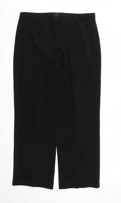 Womens UK Size 16 Preworn Regular Fit  Black Trousers