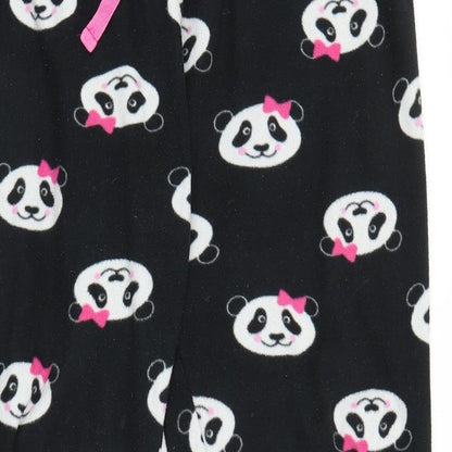 Preworn Womens Black Animal Print Fleece Chemise Pyjama Pants Size L  - Panda