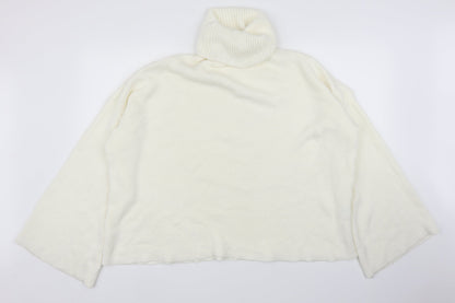 Front view of I SAW IT FIRST women’s white jumper, size S