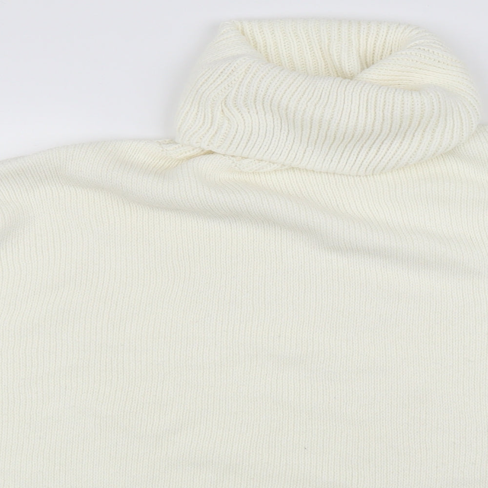Close-up detail of I SAW IT FIRST women’s white jumper, size S