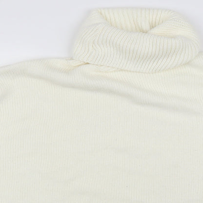 Close-up detail of I SAW IT FIRST women’s white jumper, size S