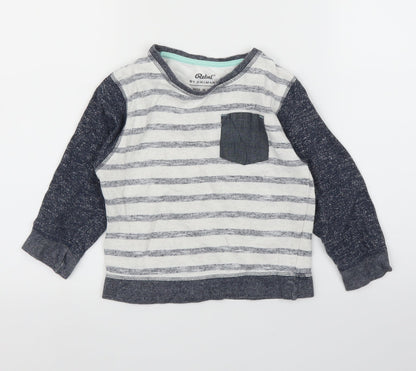 Primark Boys Blue Striped  Pullover Jumper Size 5-6 Years